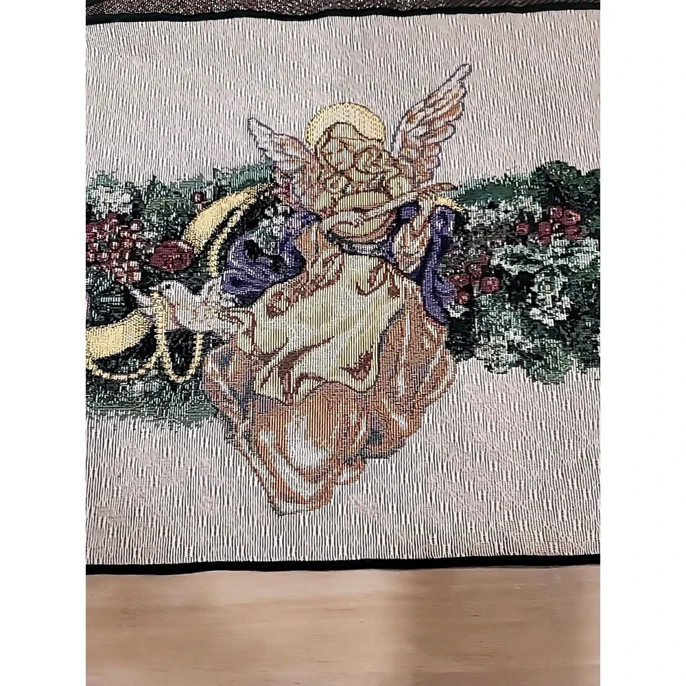 Christmas Angels w/Musical Instruments Tapestry Table Runner 13